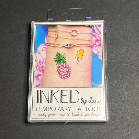Inked by Dani 20 Hand Drawn Trendy Pack of Waterproof Temporary Tattoos - Picture 2 of 4